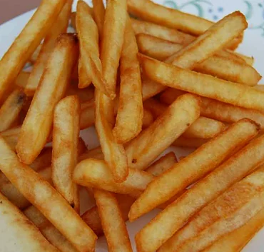 A plate of golden fries